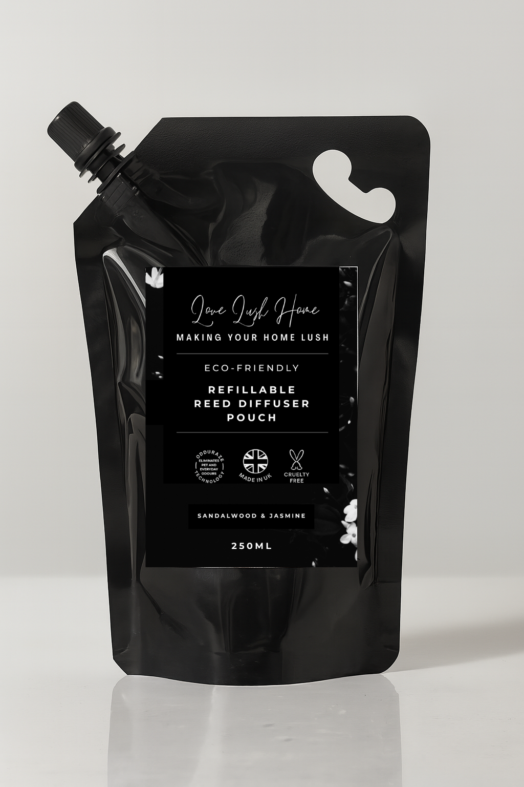 Sandalwood & Jasmine Reed Diffuser Pouch | Easy Pour | Love Lush Home