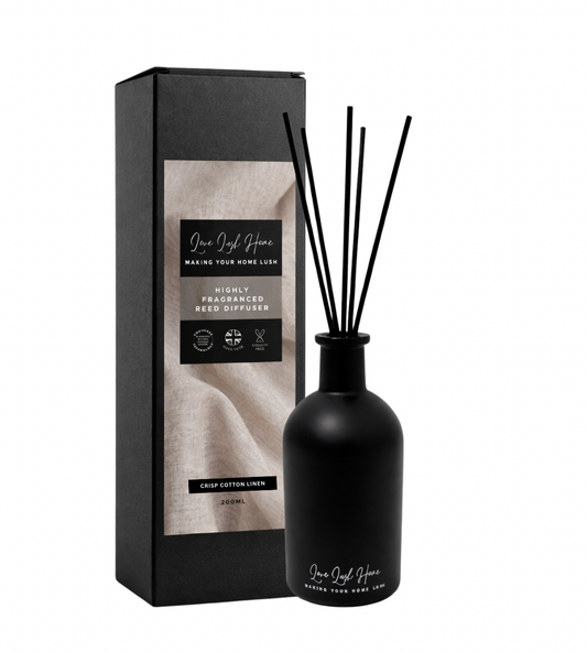 Crisp Cotton Linen | Black Ceramic Reed Diffuser | 200ml