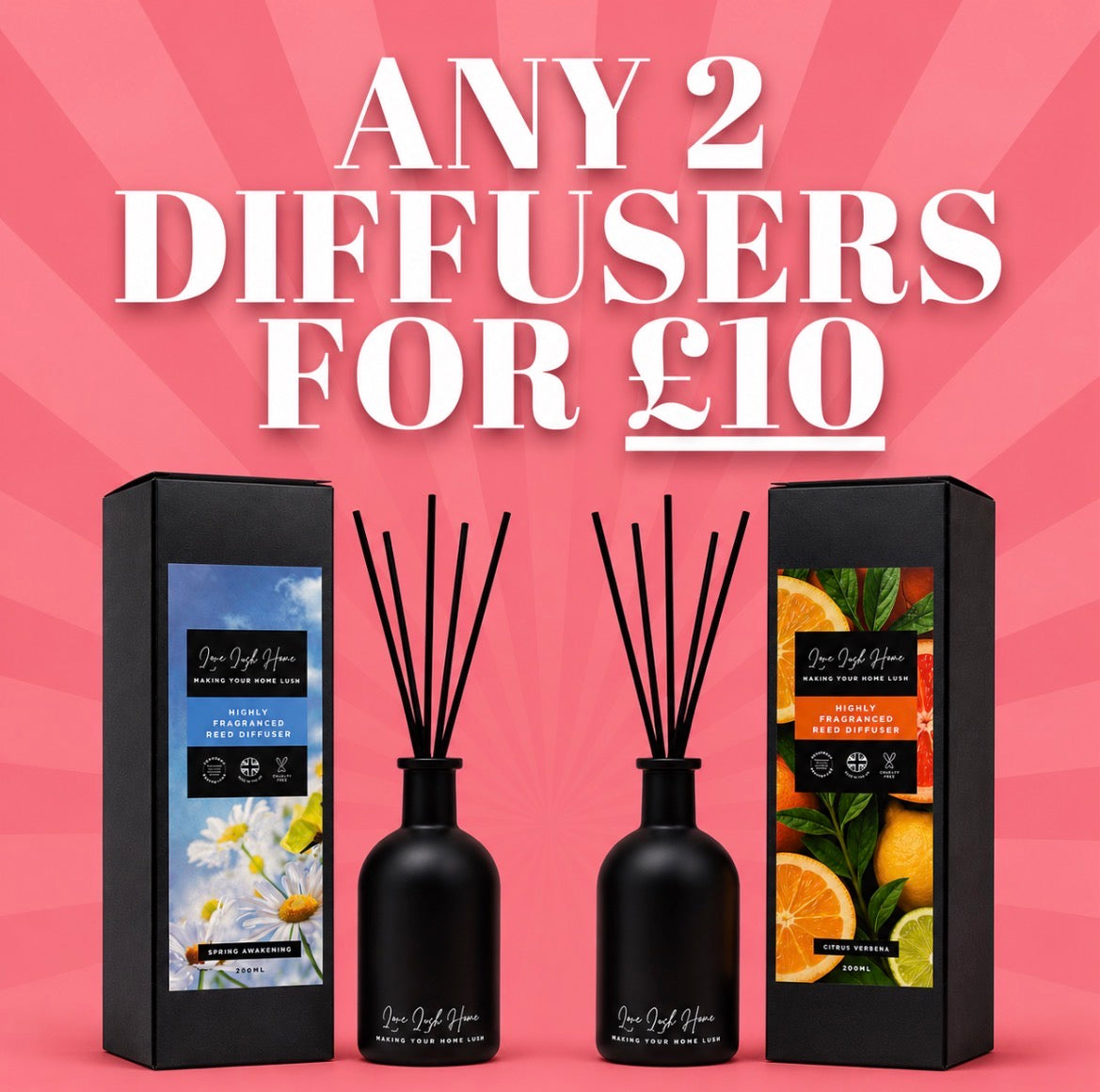 2 REED DIFFUSERS FOR £10!!! CLEAR OUT