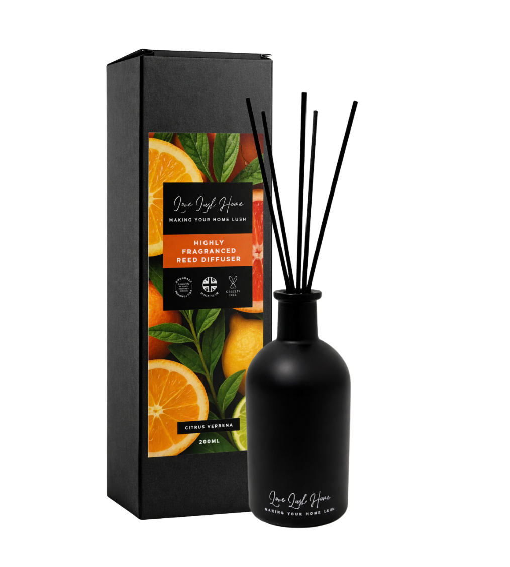 Citrus Verbena + Anti Odour Technology | Black Ceramic Reed Diffuser | 200ml