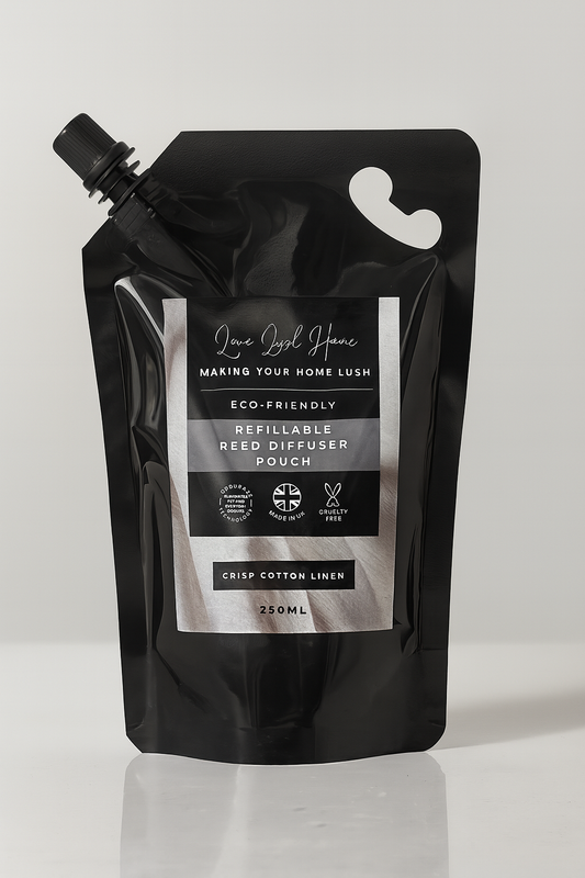 Crisp Cotton Linen Refillable Reed Diffuser Pouch - 250ml