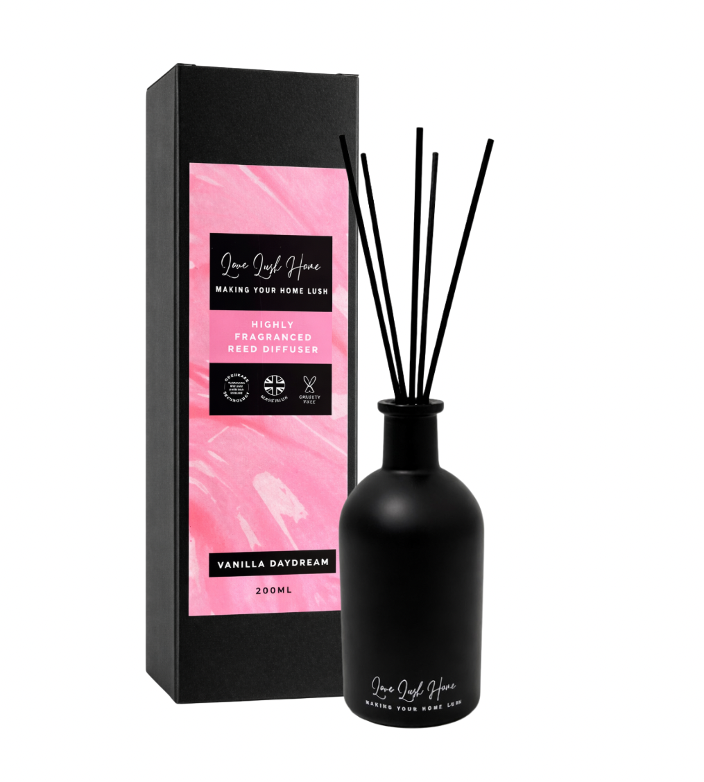 Vanilla Daydream + Anti Odour Technology | Black Ceramic Reed Diffuser | 200ml