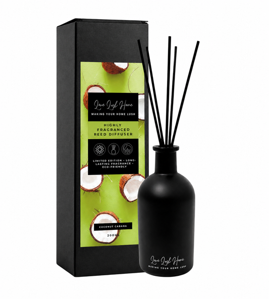 Coconut Cabana | Black Ceramic Reed Diffuser | 200ml