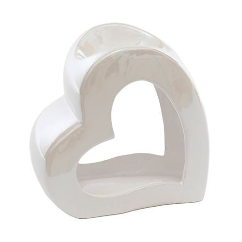 White Shape Heart Wax Burner