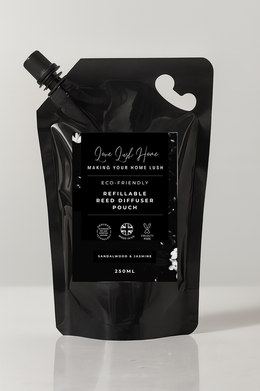 Sandalwood & Jasmine Reed Diffuser Pouch | Easy Pour | Love Lush Home