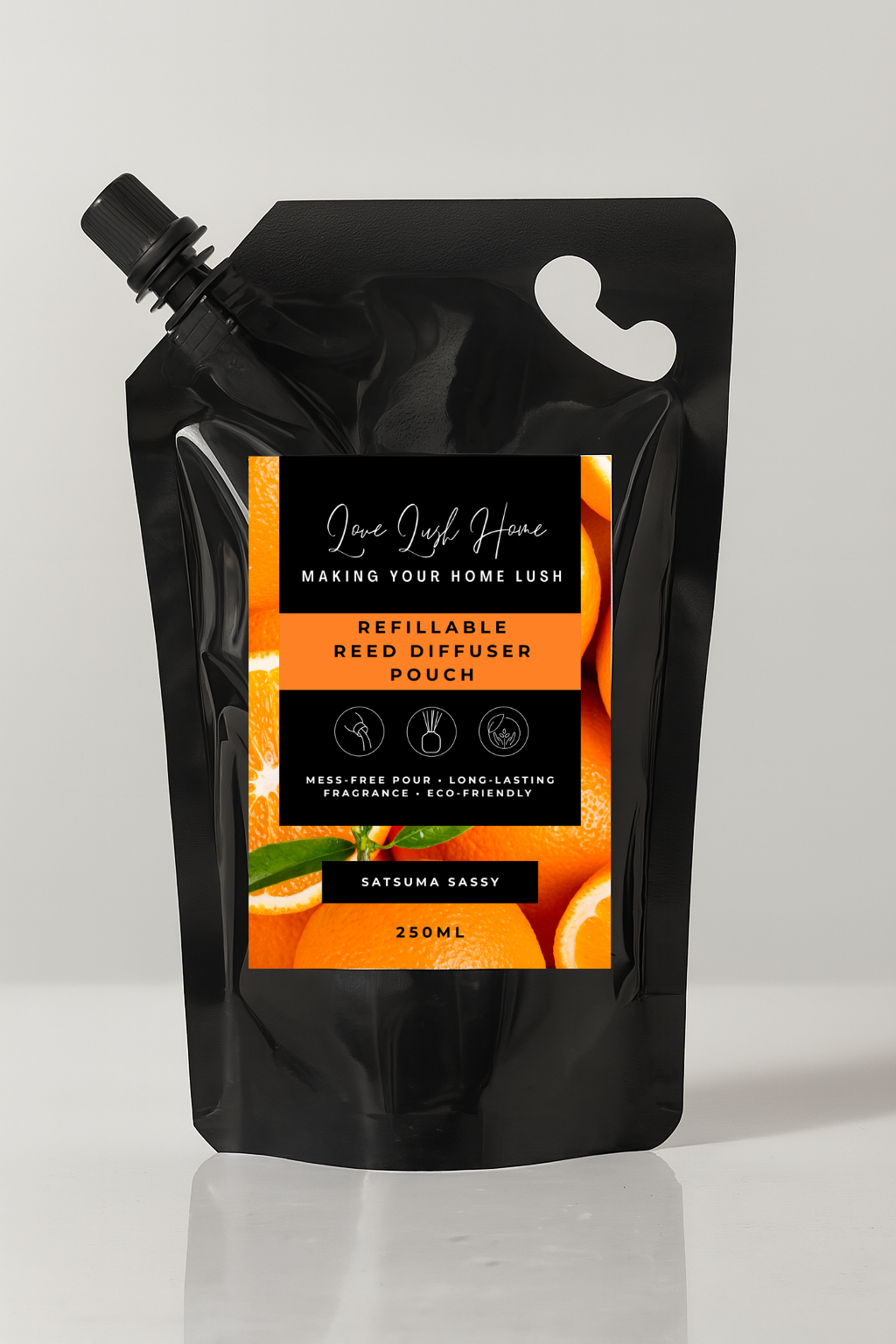 Satsuma Sassy Refillable Reed Diffuser Pouch | Easy pour | 250ml