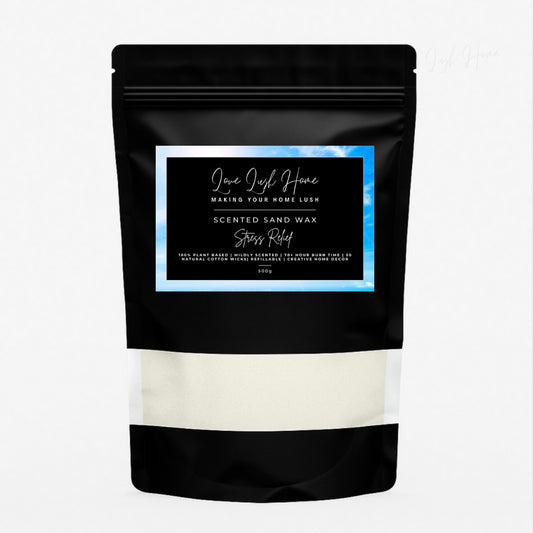Stress Relief - Luxury Pearled Candle | Scented Candle Sand + 30 Wicks