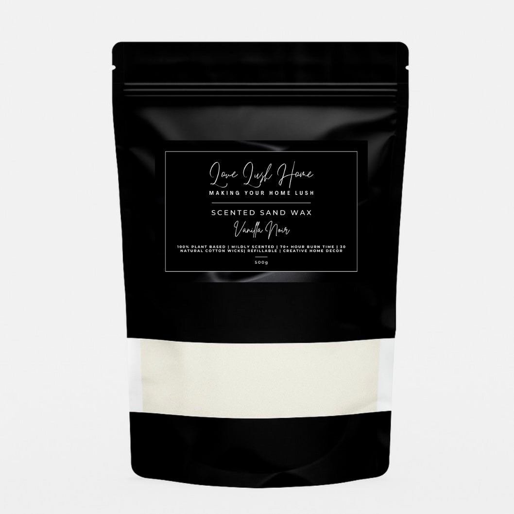 Vanilla Noir - Luxury Pearled Candle Sand | Scented Candle Sand + 30 Wicks
